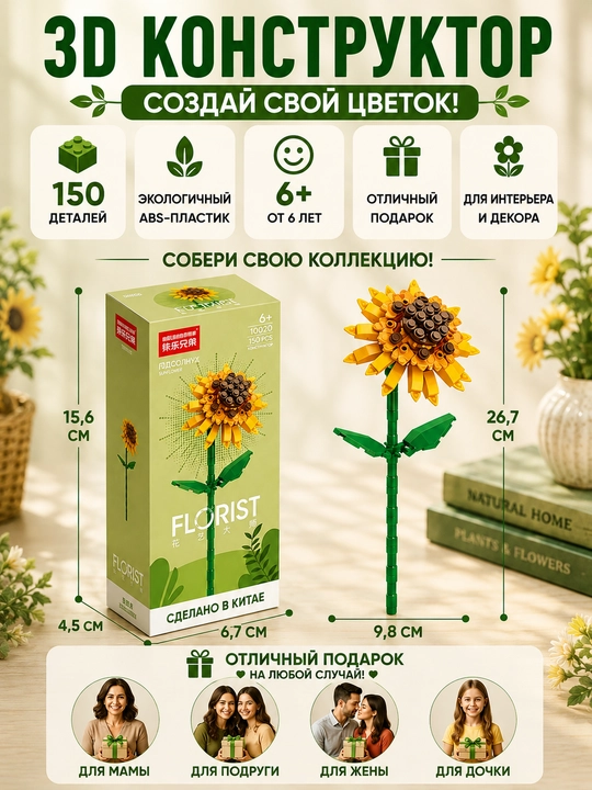 Konstruktor, Florist seriyasi. Gullar kolleksiyasi