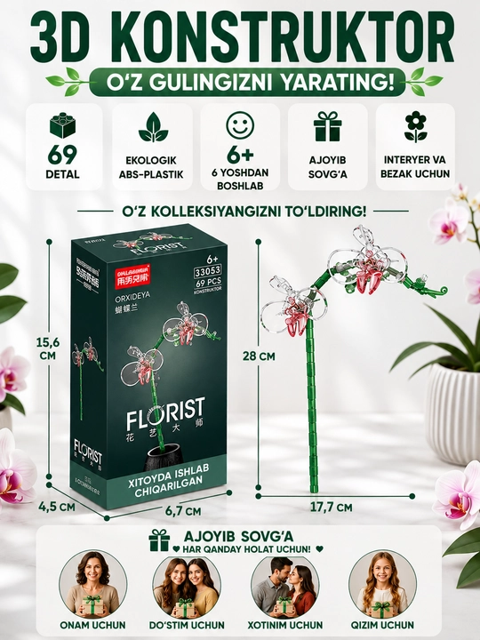 Konstruktor, Florist seriyasi. Gullar kolleksiyasi - 
