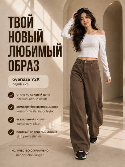 Ayollar baggy jinsi, Y2K, keng jinsi, klassik, koreys uslubi, baland bel