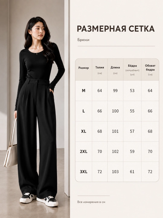 Ayollar uchun keng klassik shim, yuqori belli palazzo, kundalik, M–3XL