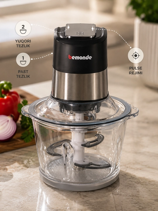 Bemonde BM-FC1031 elektr chopper, 2 l, 500 Vt, 4 pichoqli