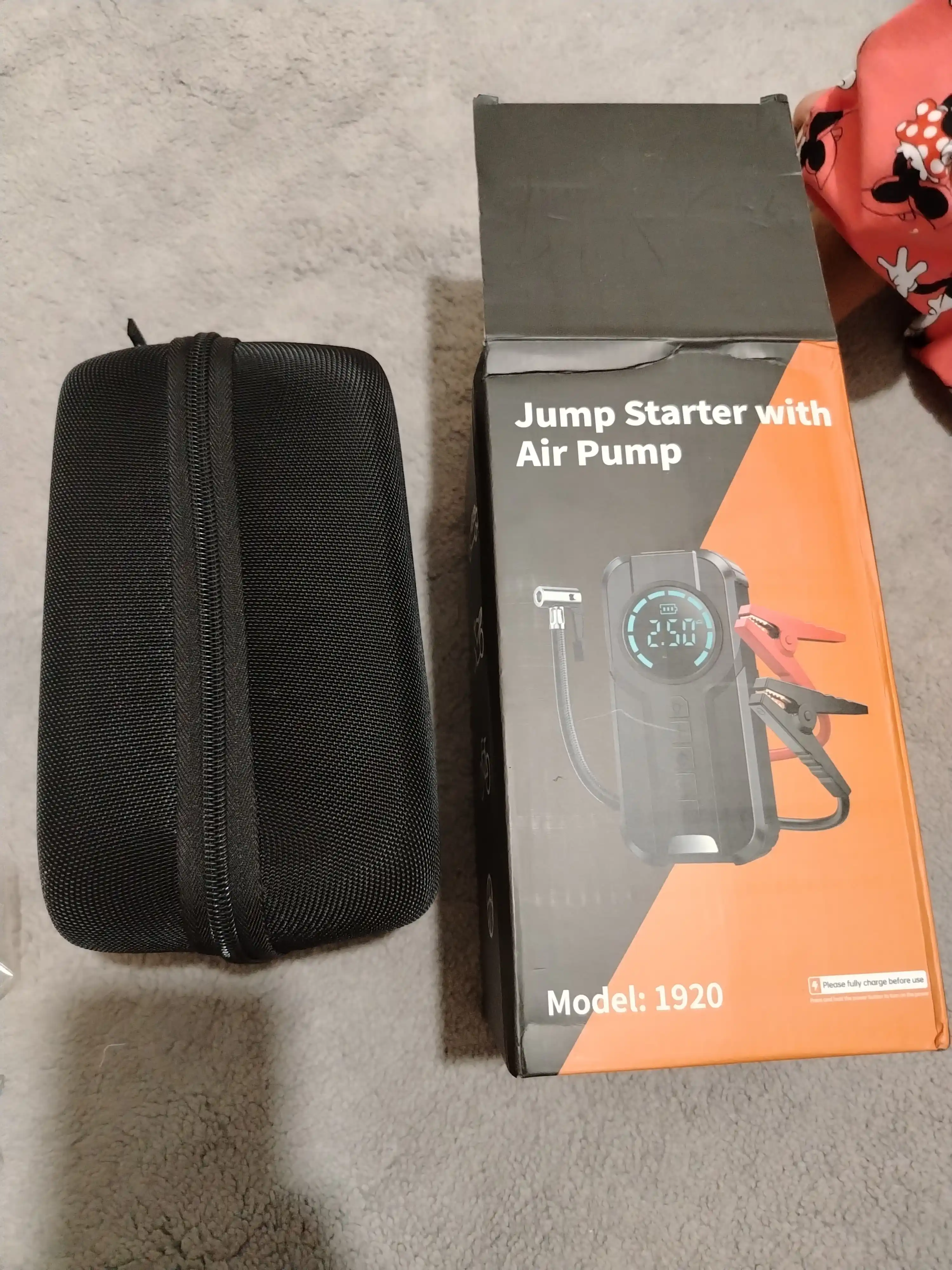 Avtomobilni ishga tushirish va quvvatlash moslamasi, Starter 10000 mAh + kompressor, nasos