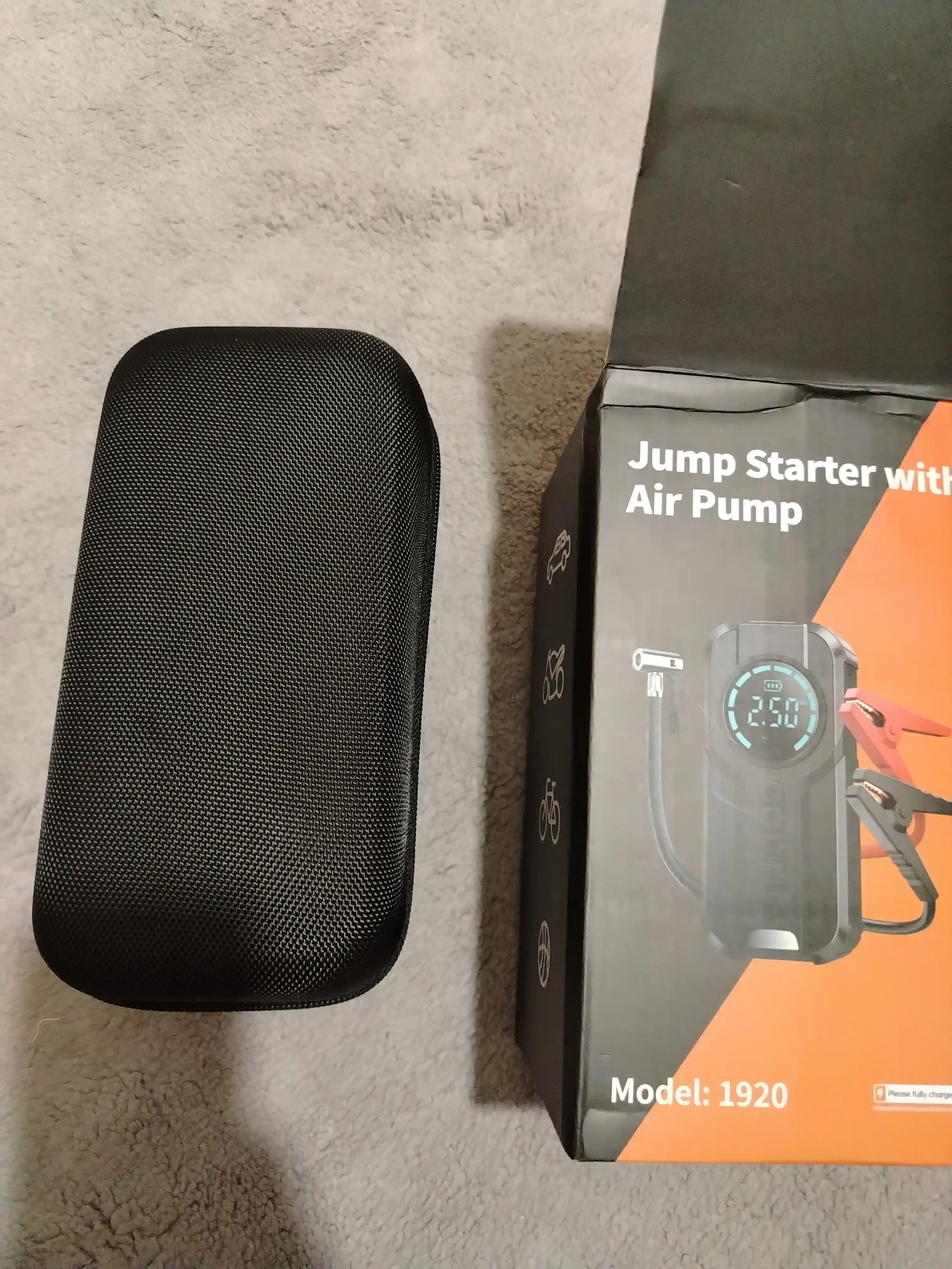Avtomobilni ishga tushirish va quvvatlash moslamasi, Starter 10000 mAh + kompressor, nasos