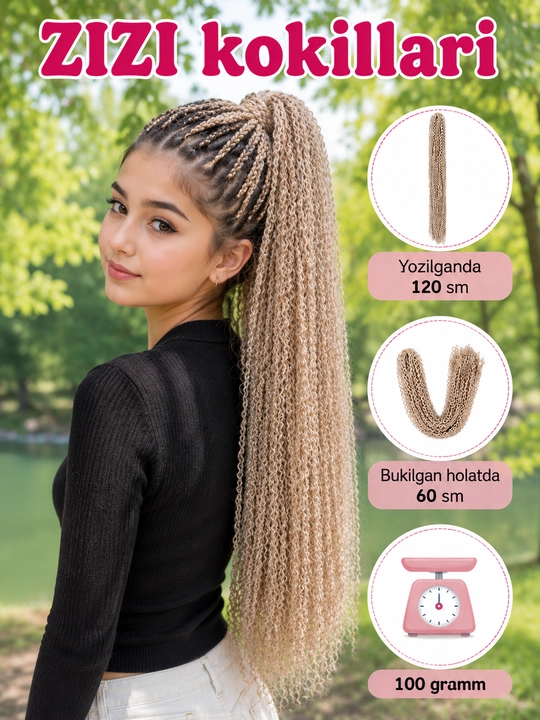 Канекалон для волос двухцветный, афрокудри bali curls и zizi