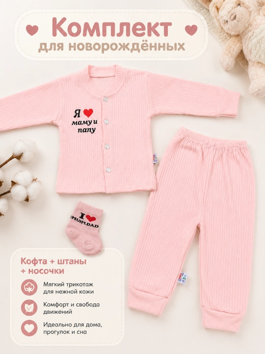 Детский комплект одежды из 3 предметов для девочек и мальчиков 0–4 месяца, подарок