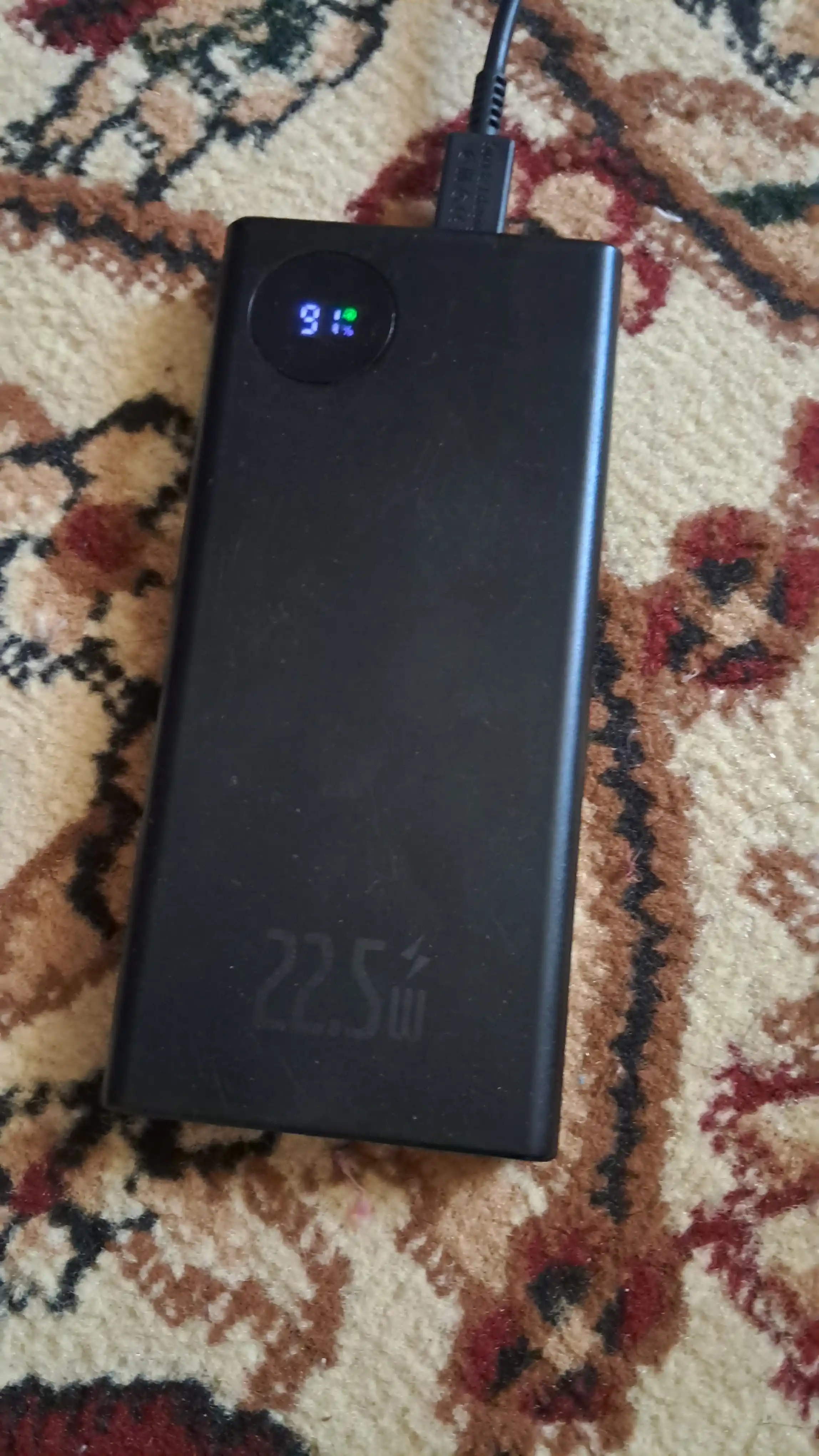 Power bank Tashqi akkumulyator, 20000 mA/soat, 22.5 vt, tez quvvat oladi
