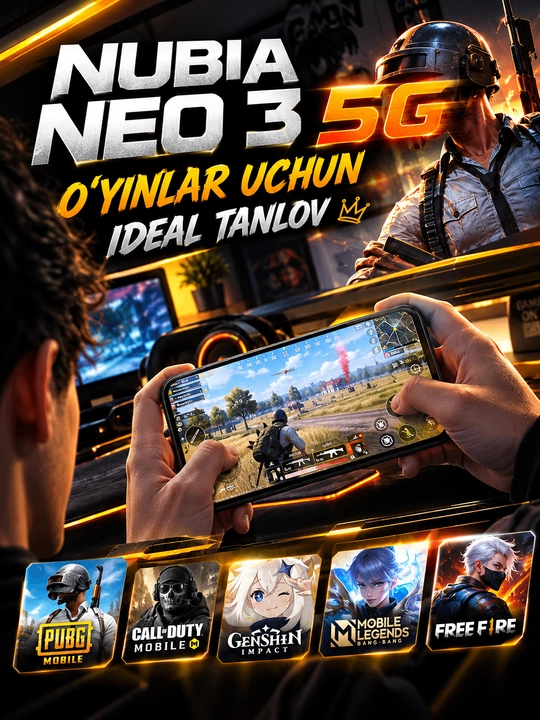 ZTE Nubia Neo 3 5G  – Игровой смартфон,AMOLED 120 Гц,UNISOC T8300,6000 мАч,50 МП