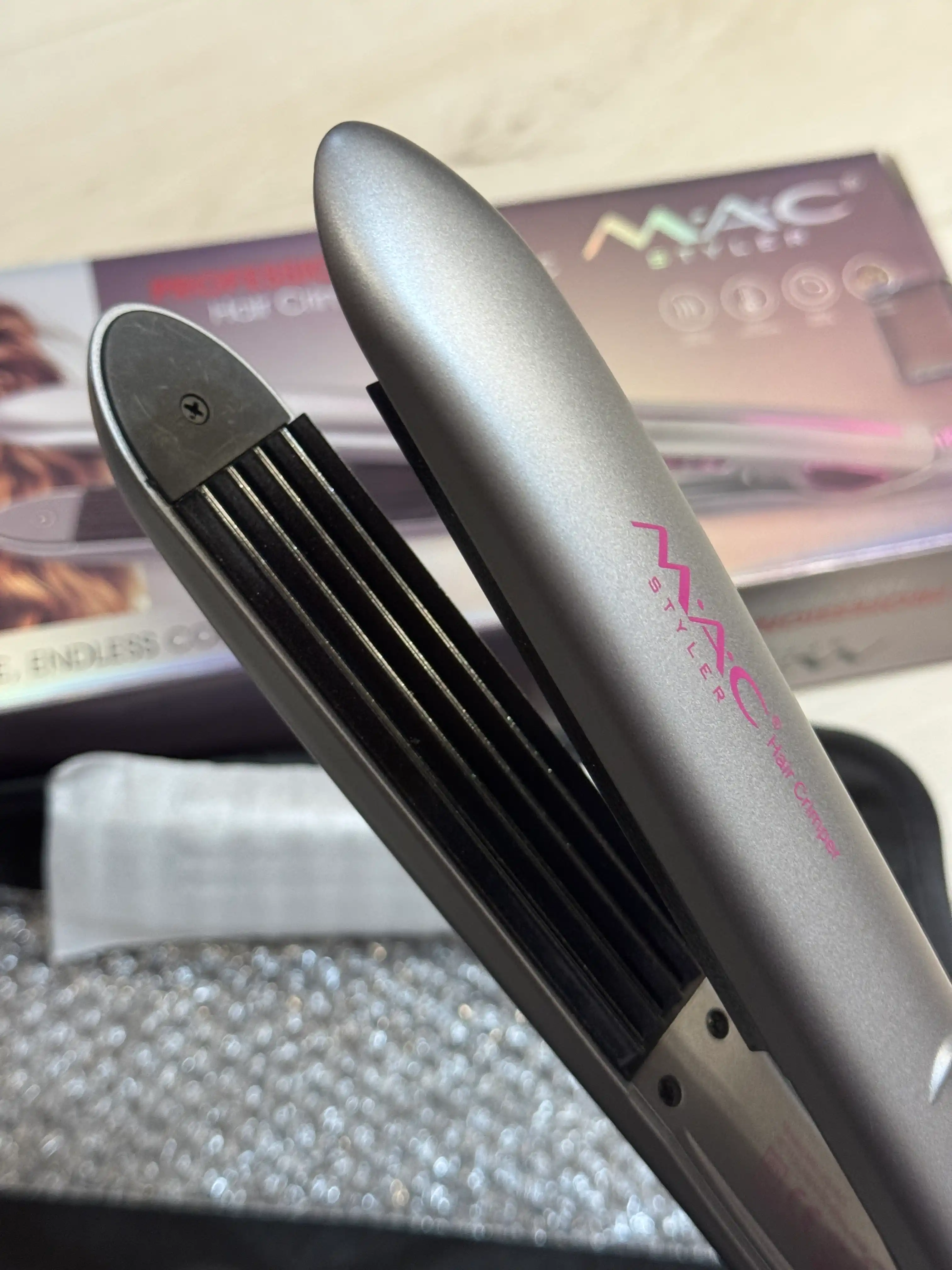 MAC MC-2016 titan qotishmali professional soch uchun gofra dazmol