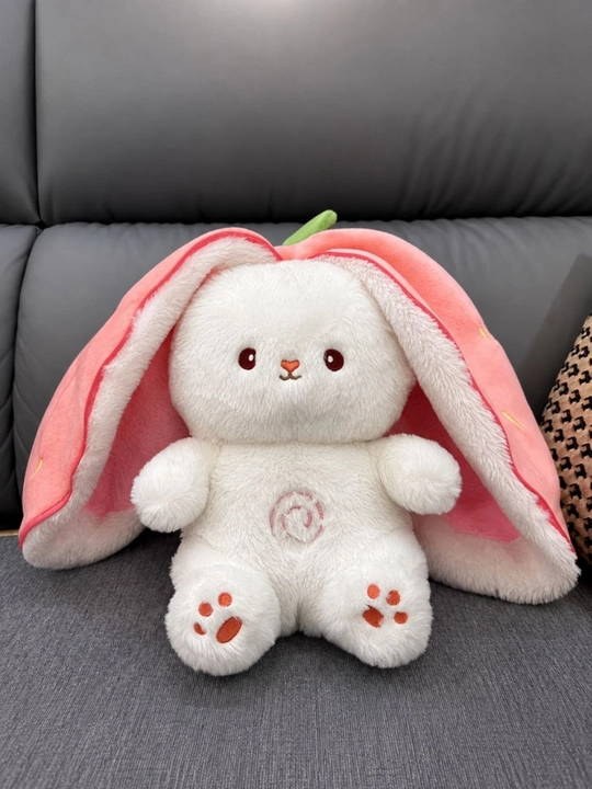 Мягкая игрушка заяц, клубничка игрушка, музыкальный заяц, подарок детям