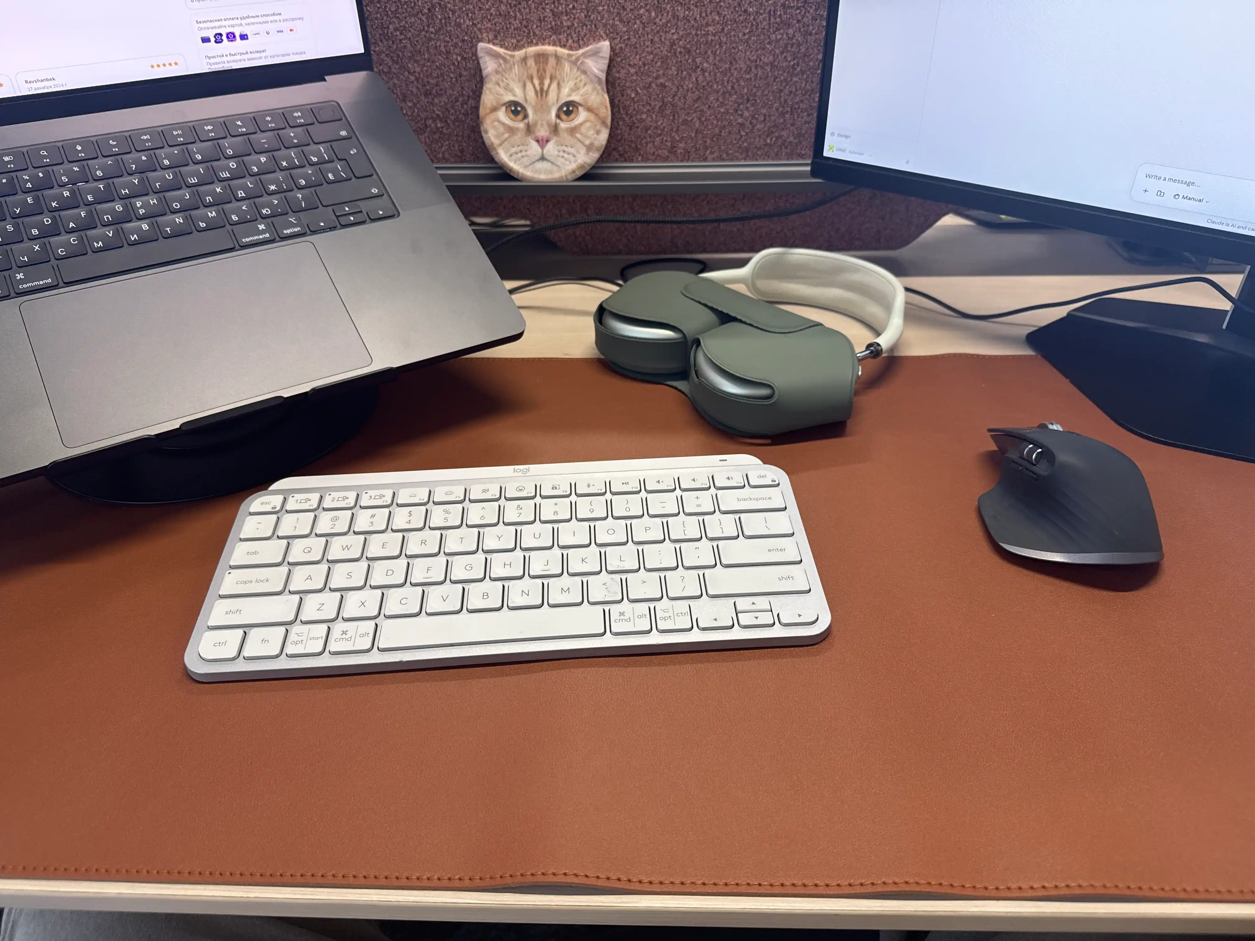 Коврик для компьютерной мыши Xiaomi MIIIW Oversized Leather Cork Mouse MWMLV01