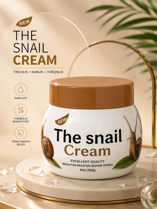 Крем для лица The Snail Cream, от морщин, глубоко питательный, отбеливающий - 
