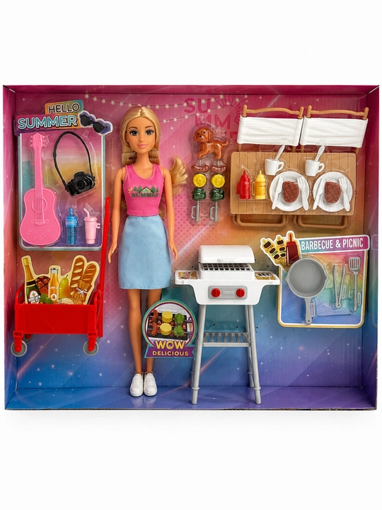 Barbi qo'g'irchoqlar to'plami, akssesuarlari bilan, +3