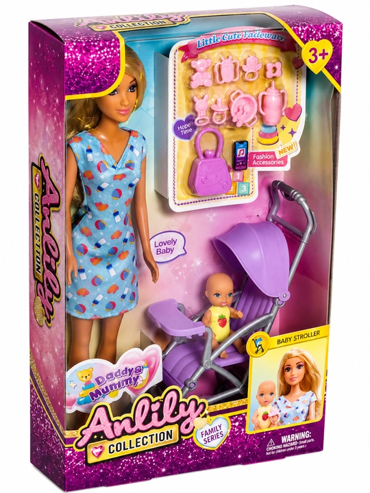 Barbi qo'g'irchoqlar to'plami, akssesuarlari bilan, +3