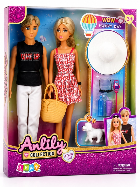 Barbi qo'g'irchoqlar to'plami, akssesuarlari bilan, +3