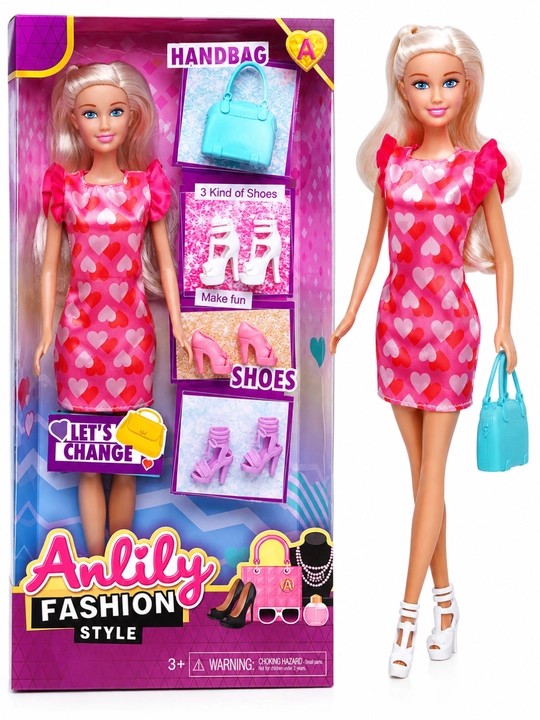 Barbi qo'g'irchoqlar to'plami, akssesuarlari bilan, +3