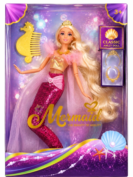 Barbi qo'g'irchoqlar to'plami, akssesuarlari bilan, +3
