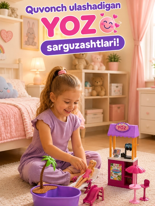 Barbi qo'g'irchoqlar to'plami, akssesuarlari bilan, +3