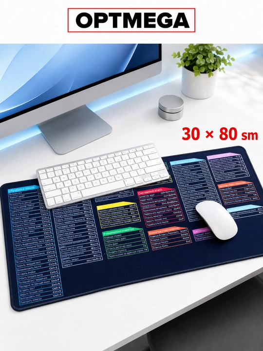 Большой коврик 100x50x3 мм, игровой и офисный коврик для клавиатуры и мыши - 