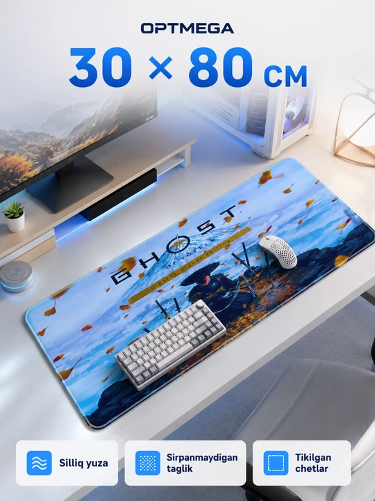 Большой коврик 100x50x3 мм, игровой и офисный коврик для клавиатуры и мыши