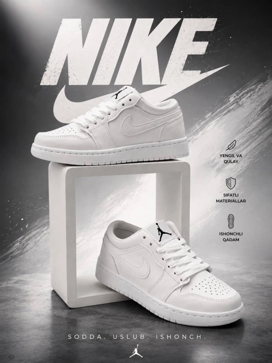 NIKE SB DUNK LOW va AIR JORDAN krossovkalari, sport, uniseks, 36 - 45, yoz va kuz uchun - 