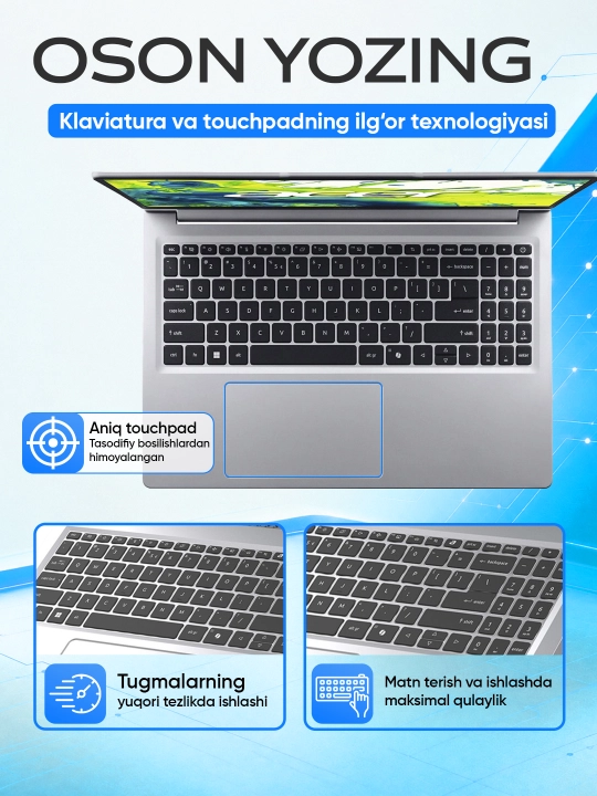 НОУТБУК ACER ASPIRE GO 15 DDR5 8 GB I3-N355  128GB SSD 15,6 FHD IPS