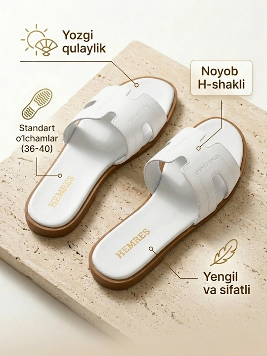 Hermes ayollar yozgi shippaklari va to‘sinli sandallari