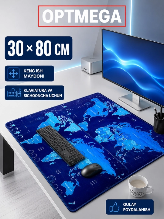 Большой коврик 100x50x3 мм, игровой и офисный коврик для клавиатуры и мыши