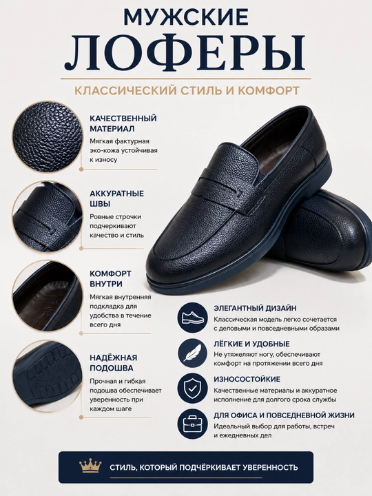 Erkaklar 100% tabiiy charm mokasinlari, klassik tufli, ofis va kundalik foydalanish uchun