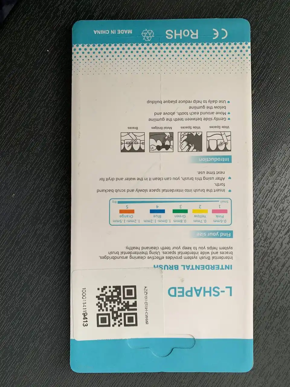 Tishlarni tozalash va breketlar uchun tishlararo yorshiklar,interdental cho‘tkalar, 5 dona