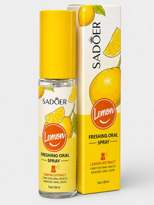 Sadoer limon og‘iz bo‘shlig‘i uchun xushbo‘ylantiruvchi sprey, og‘iz hidini ketkazuvchi chayish vositasi, 18 ml
