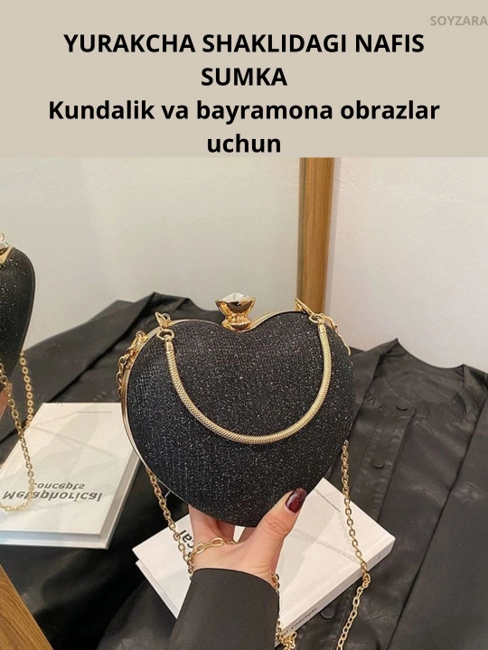Yurak shaklidagi ayollar sumkasi-klatch - 