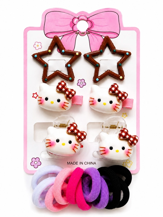 Набор заколок для волос, для девочек, заколки и резинки — Hello Kitty