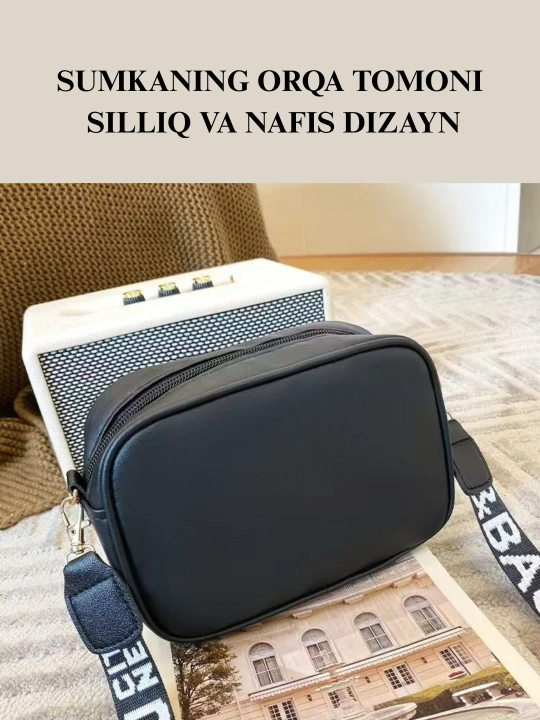 Ayollar uchun keng tasmali yelkama sumka