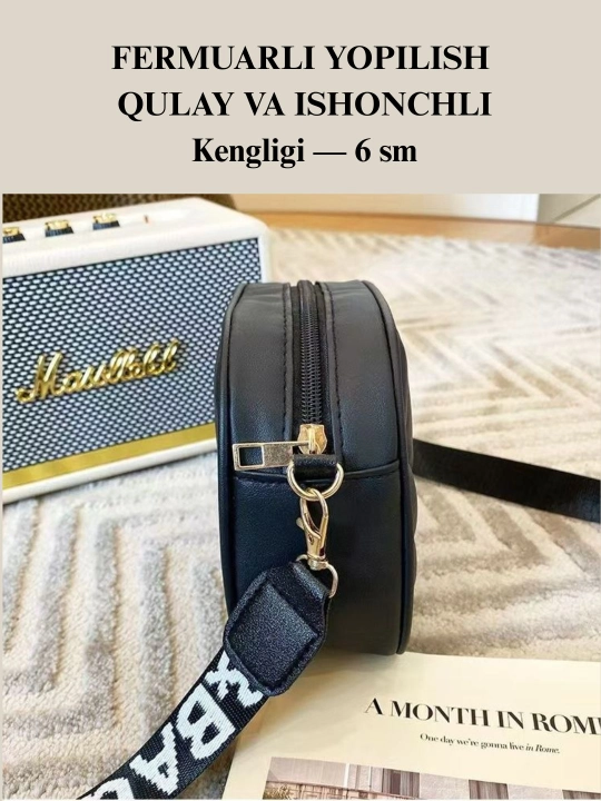 Ayollar uchun keng tasmali yelkama sumka