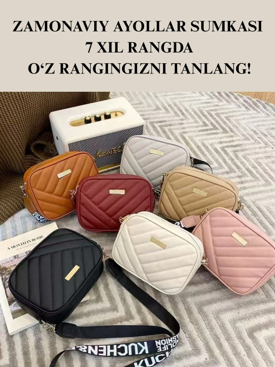 Ayollar uchun keng tasmali yelkama sumka