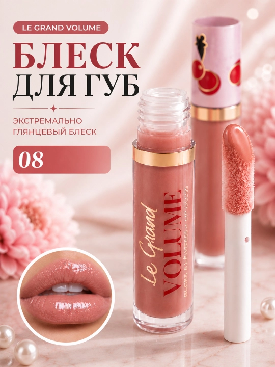 Блеск для губ, с эффектом объема, стойкая, сияющая помада для губ - 