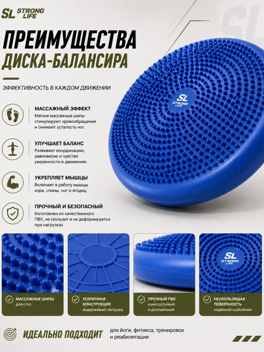 Массажный диск-балансир для йоги и фитнеса