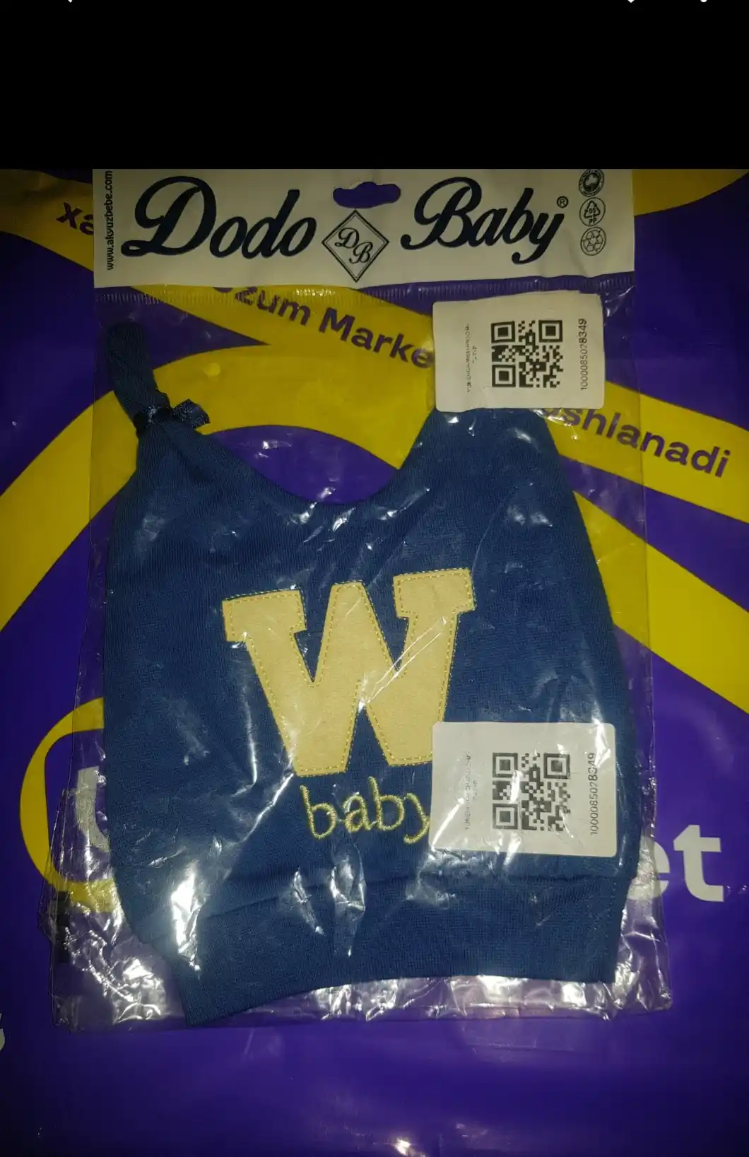 Мягкая хлопковая шапочка для новорожденных с надписью W baby