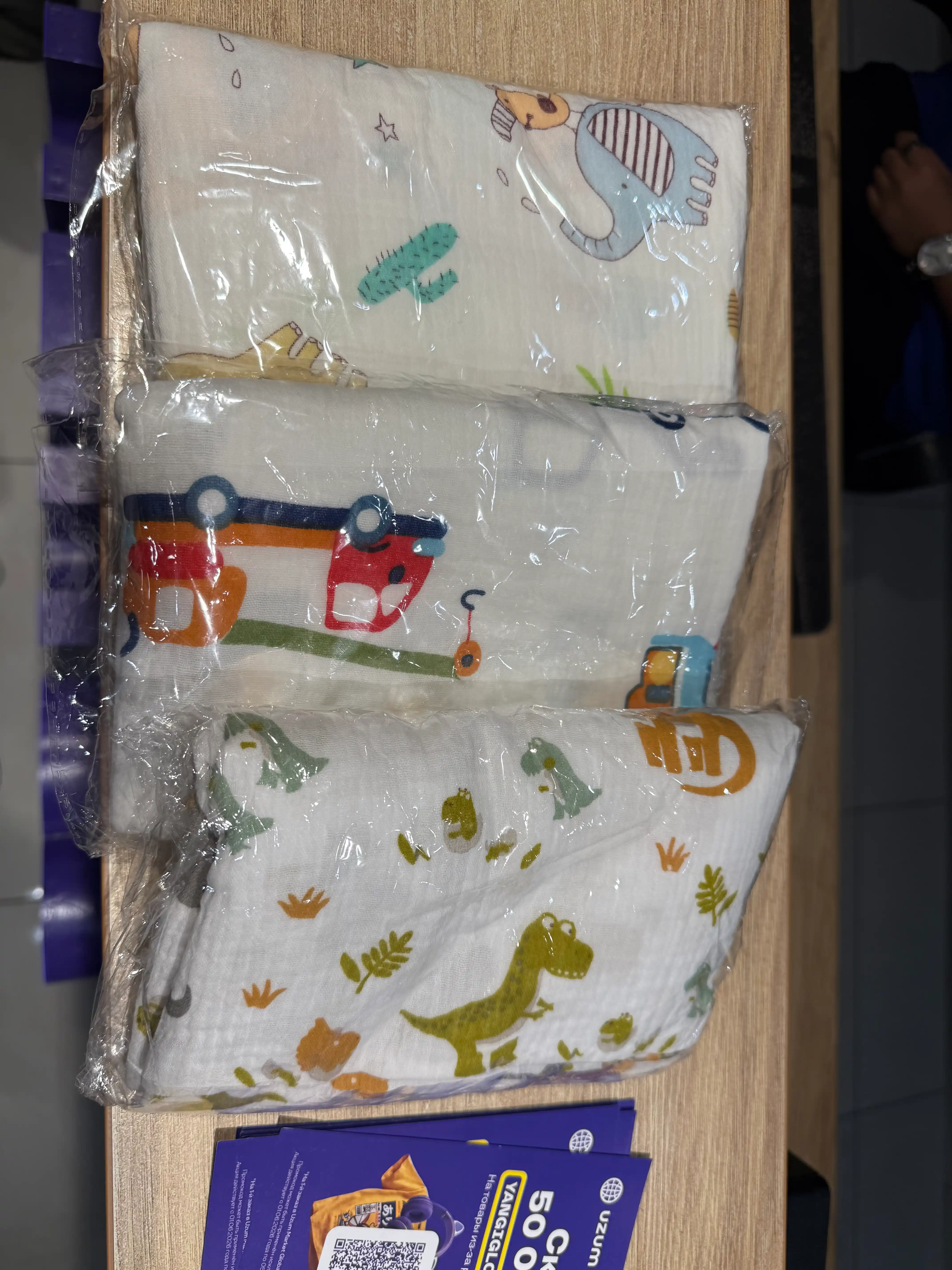 Muslin matosidan ko'p martalik yo'rgak, 100*90 sm 0-12 oy