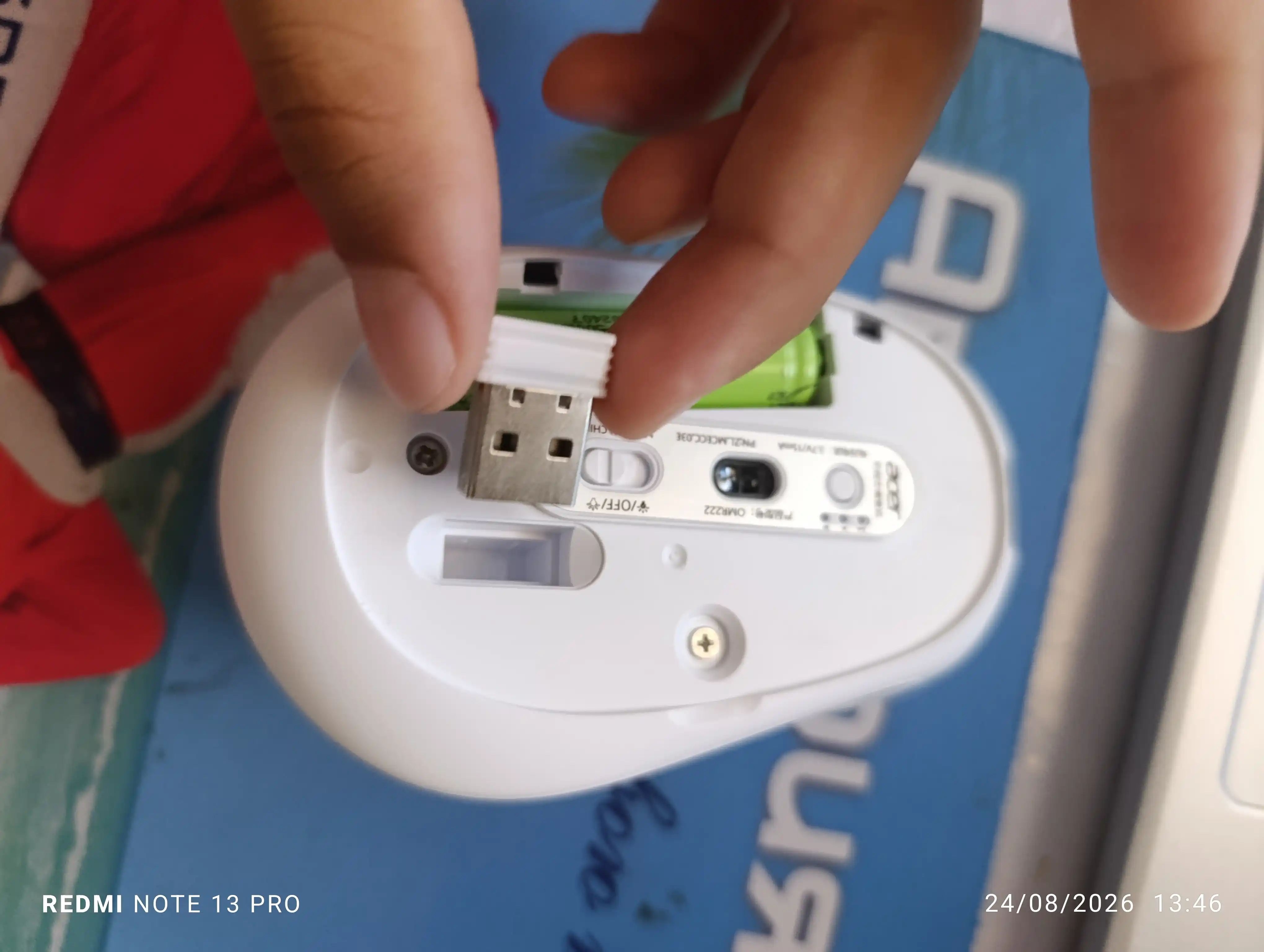 Simsiz kompyuter mini-sichqonchasi ACER, 2 rejim Bluetooth +2.4G, RGB orqa yorug'lik bilan