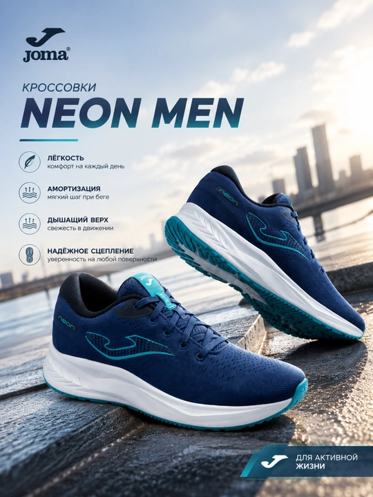 Мужские беговые кроссовки Joma Neon, черные