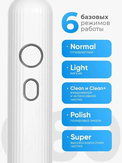 Электрическая зубная щетка звуковая Revyline RL 085, 5 режимов, 3 насадки, датчик давления