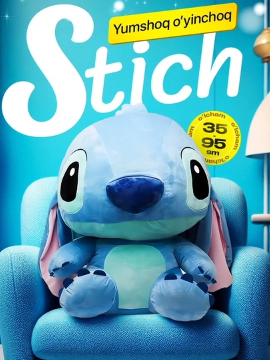 Yumshoq bolalar o‘yinchog‘i, Lilo va Stich, sovg‘a uchun, ko‘k va pushti - 