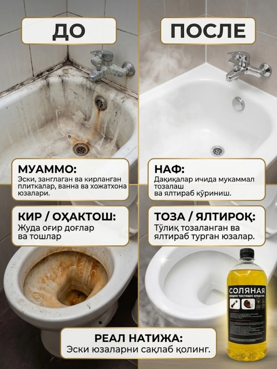 Соляная — Мощное чистящее средство против ржавчины и строительной пыли (1 л)