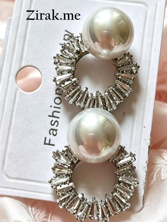 Серьги женские, с круглым жемчугом и кристаллами, бижутерия Fashion Jewelry