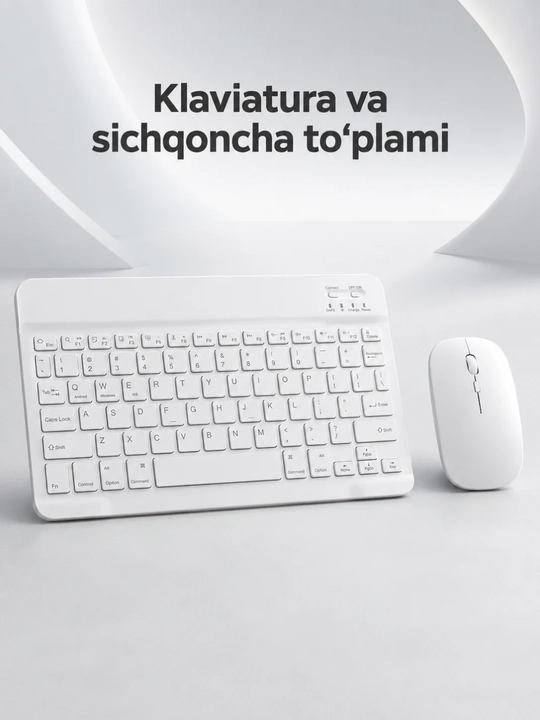 Комплект Bluetooth клавиатуры и мыши для компьютеров, планшетов и телефонов - 