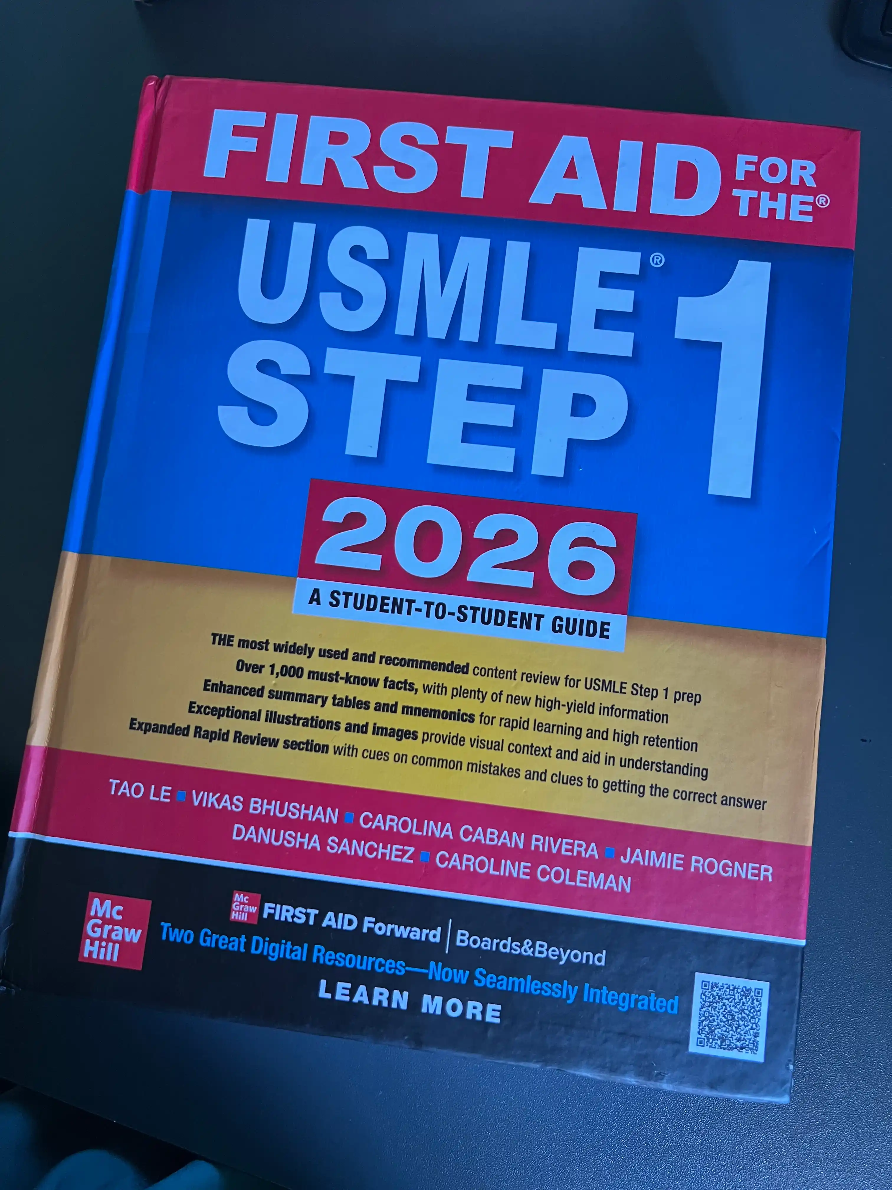 Tibbiyot kitobi, Usmle uchun birinchi yordam 1-qadam 2026, A4 formatidagi imtihonga tayyorgarlik