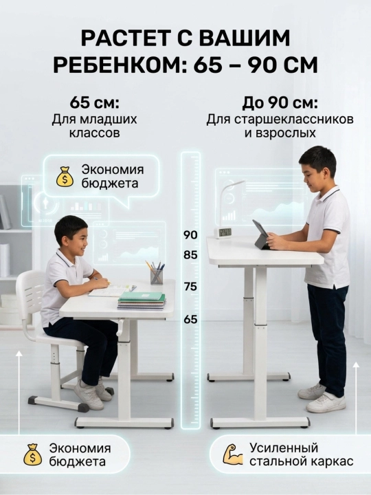 Стол письменный растущий, регулируемый, игровой компьютерный, парта для школьника