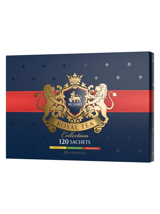 Paketli choy to‘plami Richard "Royal Tea Collection", 120 ta sashet, 15 xil ta'm assortisi