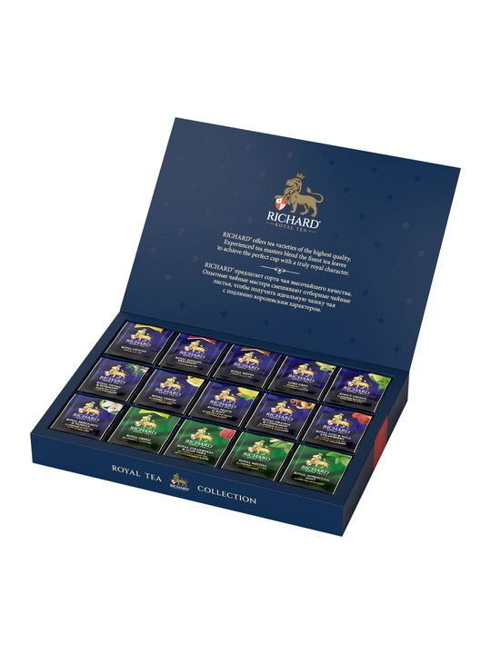 Paketli choy to‘plami Richard "Royal Tea Collection", 120 ta sashet, 15 xil ta'm assortisi